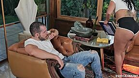 Desperate Housewife Entices New Guy To Fuck Her While Her Husband Is Out