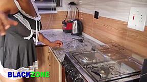 Step Mom's Sexy Body Fingered Close Up In Kitchen Homemade