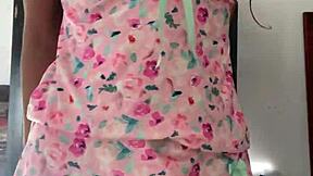 spy camera catches innocent curvy teen in pajamas at college dorm, totally unaware