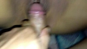 I couldn't hold back, so I begged him to eat my shaved pussy raw.