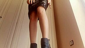 the sexy giantess hungers for you under her huge skirt. watch her dominate!