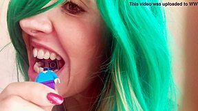 the sexy giantess hungers for you under her huge skirt. watch her dominate!