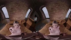 I, uh, can't believe this wedding night with the bride's shaved pussy and blowjob in dark room vr. It's so intense.