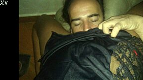 Latina housewife teases with tight pussy under black shirt