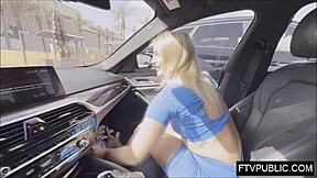 horny blonde can't stop masturbating in public mall... so hot!