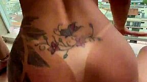 Brazilian Hammers Japanese Pussy On Hotel Balcony?