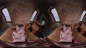 I, uh, can't believe this wedding night with the bride's shaved pussy and blowjob in dark room vr. It's so intense.