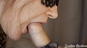 Ever Seen a Tanned Brunette Suck a Huge Cock Slowly for Powerful Cum?