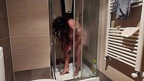 Big Breasted Milf Shaves Her Hairy Pussy In The Shower