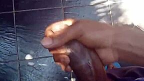 stroking my dick outdoors in the fresh air