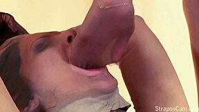 Hey, you want to see this pantyhose doll get punished hard with a strapon?