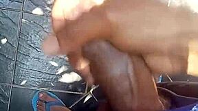 stroking my dick outdoors in the fresh air