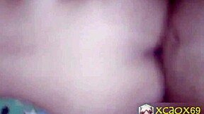 Wife bent over in doggystyle fucking cums on condom