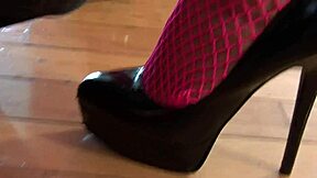 sexy black panther licks balls and fucks shaved pussy in fishnets