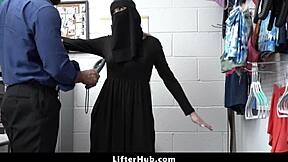 officer corners hijab teen shoplifter over garage crime at lifterhub