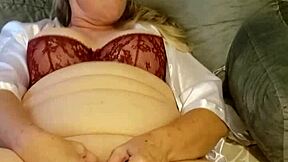 Hot Mature BBW Woman Fucks Her Dildo with Passionate Intensity in Solo Scene