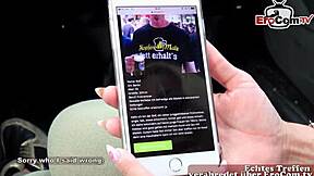 Erocom Date - Tiny 150cm Fitness Model Meets Tall Guy Outdoors.