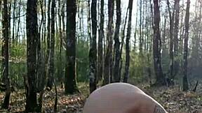 Blonde slave bent over for outdoor humiliation session in 2025.