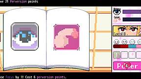 i tease my dress up loser in hentai game with big tits