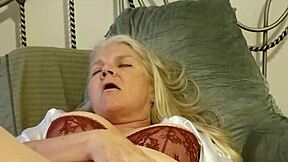 Hot Mature BBW Woman Fucks Her Dildo with Passionate Intensity in Solo Scene