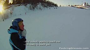 Rosemary Moyer gives a blowjob to a big cock.