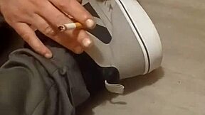 friend has fun trashing my sneakers