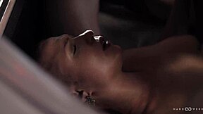 Hardwerk Gang Bangs Shaved Pussy With Double Penetration And Rimjob In Car