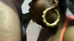 sloppy blow job from ebony milf