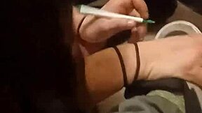 friend has fun trashing my sneakers