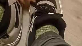 friend has fun trashing my sneakers