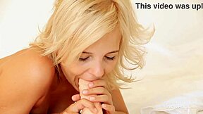 Teen Blonde Babe Teases Solo with Her Favorite Dildo