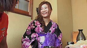 Hey, taste me, says Asian hottie Ruri Kikukawa after sucking