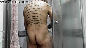 Muscular tattooed man moans during bareback sex with big natural tits outdoors