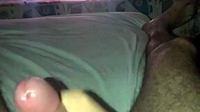 Quick cumshot from fast handjob