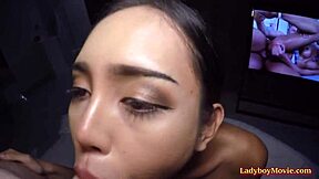 Busty Ladyboy Amy Bareback Anal Blowjob!