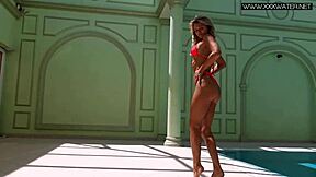 Russian Pornstar Mary Kalisy Strips Bikini for Poolside Hardcore Action