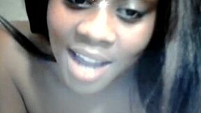 brown sugar takes dildo deep into shaved pussy