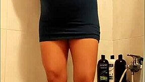 beautiful spanish pregnant woman in homemade exhibitionist scene