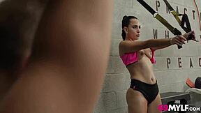 Hot milf seeking attention in gym gets fucked