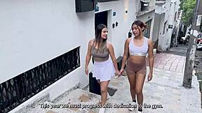 Step Sister and Mom Guide First Anal in Lesbian Threesome