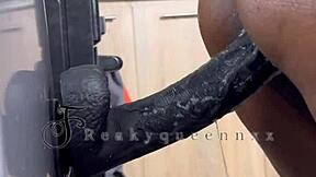 Hot Milf Camgirl Uses 14-Inch Dildo On Fridge In Kitchen