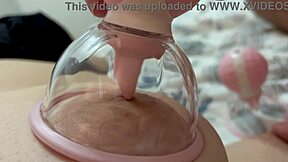 Intense play with big milky natural tits