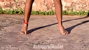 Hairy bush battles micro bikini in wild public twerking dance