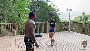 Basketball game heats up as Rome Major drills Monica Santhiago hard