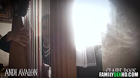 Adams step family foursome with blonde student and teacher