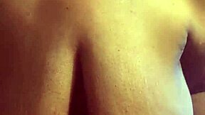 BBW beauty fingers her wet pussy in the bathroom before showering