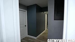 Husband watches Laura unleash naughty revenge with a wicked blow job.