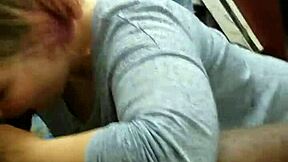 Giving a Hot Blowjob at Work to a Big Black Cock