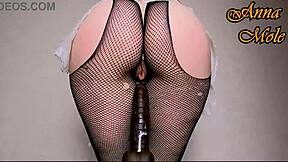 Pawg in Sexy Latex Gloves Rides Dildo Deep in Tight Wet Pussy