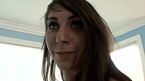 Tatted brunette gets anal creampie